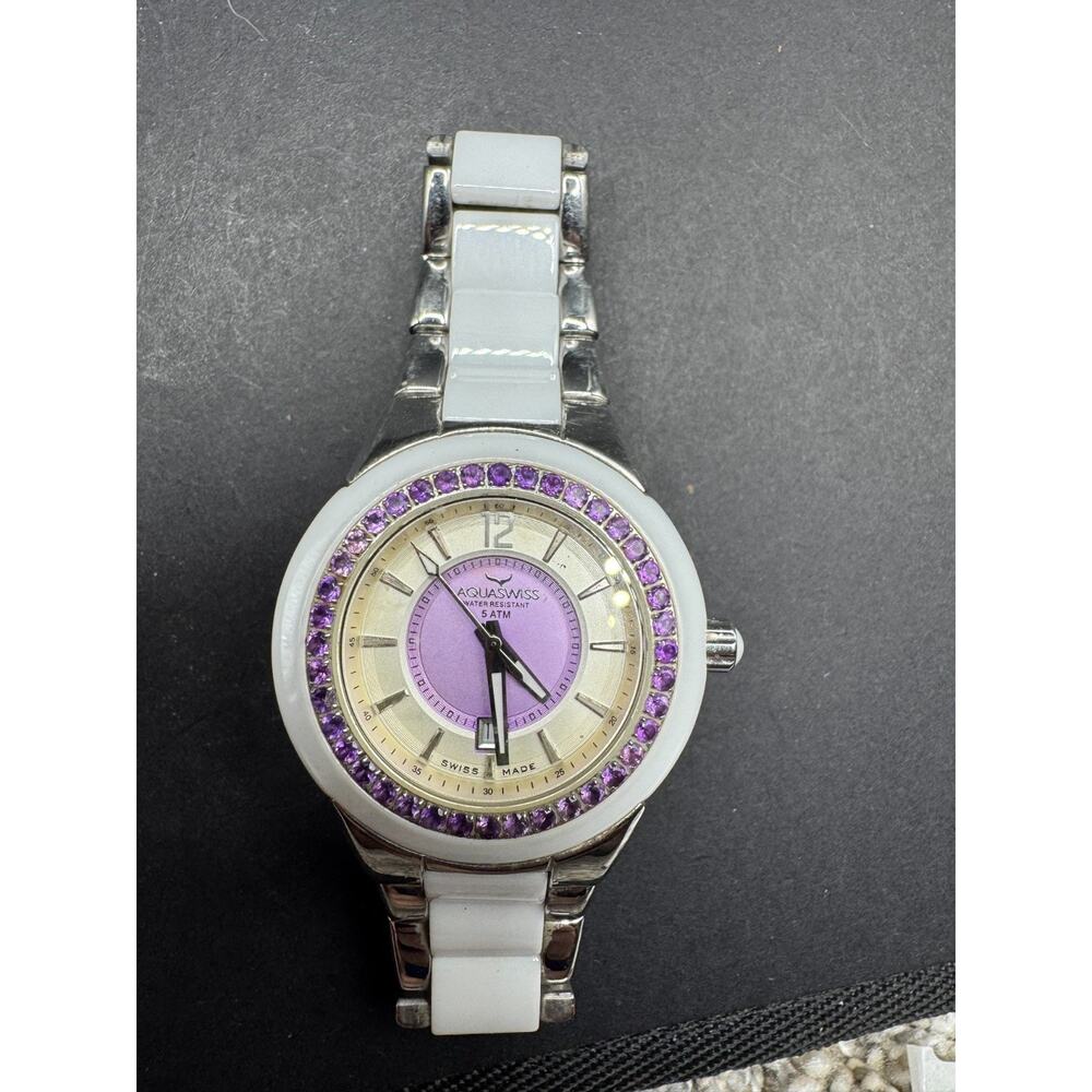 Aquaswiss Swiss-Made Sea Star Women's Watch Purple White Ceramic SS 59G001